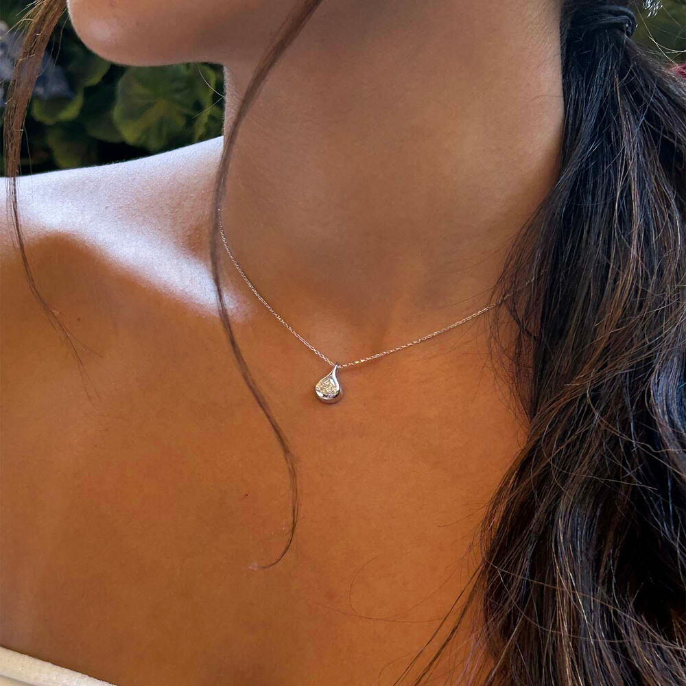Born Orbit 9ct White Gold Lab Grown 0.50ct Trillion Cut Diamond Pendant
