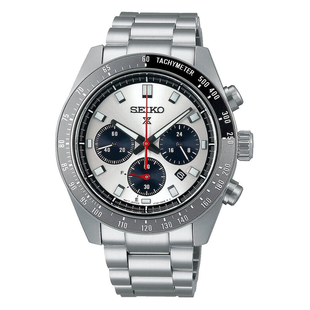 Seiko Prospex Speedtimer 41.4mm Solar Chronograph Black & Grey Bezel Watch image number 0