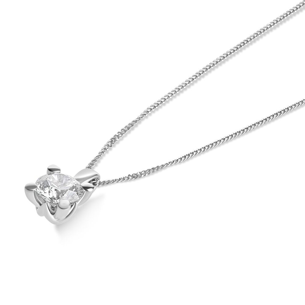 18ct White Gold 0.50ct Diamond Orchid Setting Pendant