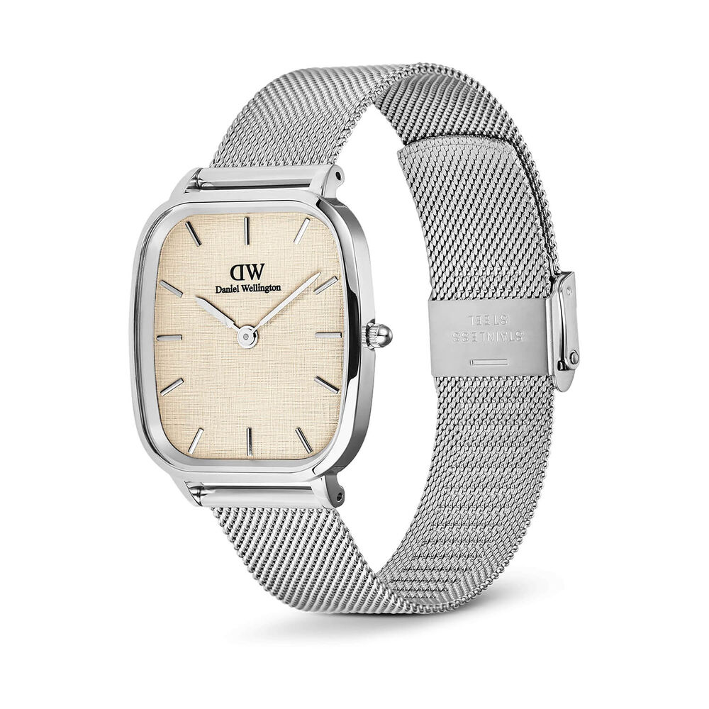 Daniel Wellington Marlon Sterling Linen 32x36.3mm Dial Steel Bracelet Watch image number 2