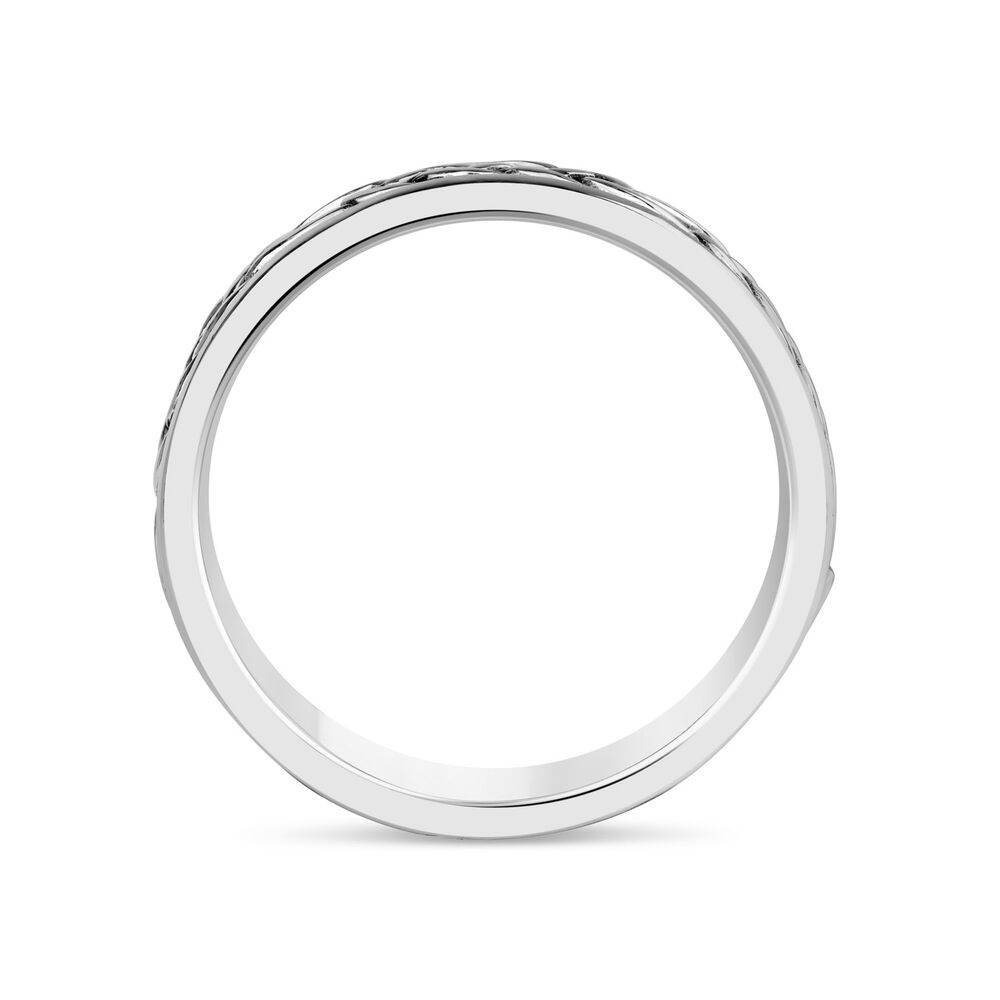 Sterling Silver Gents Oxidized Claddagh Celtic Knot Ring image number 2