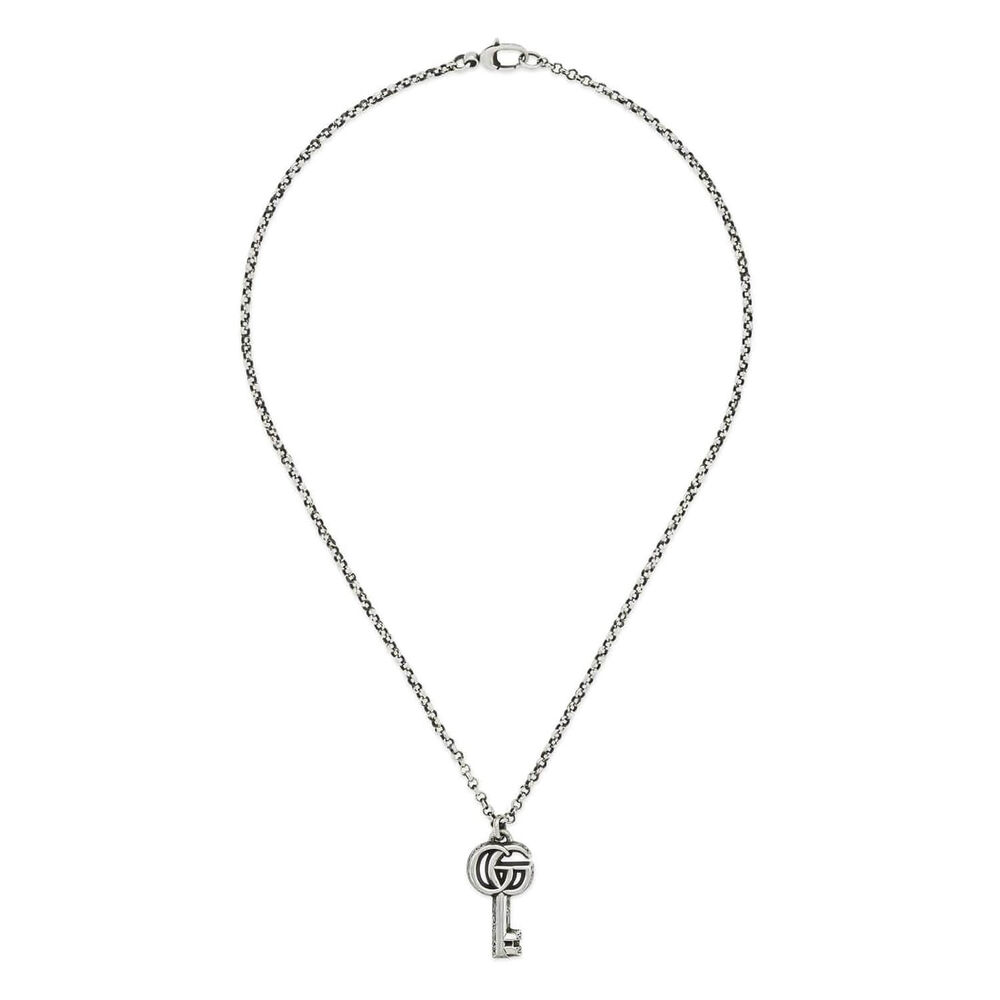 Gucci Gg Marmont 50Cm Key Silver Necklace