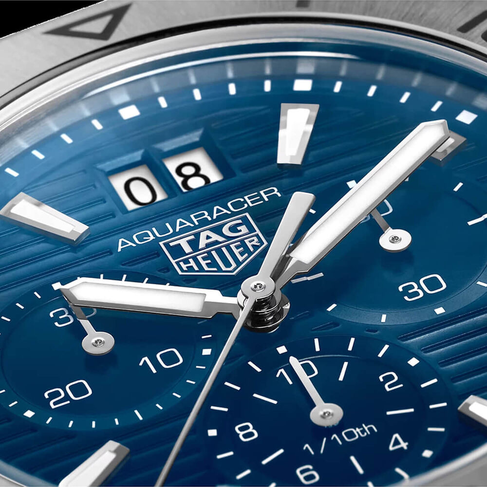 TAG Heuer Aquaracer Professional 200 Quartz Chronograph 40mm Blue Dial Steel Bracelet Watch image number 2