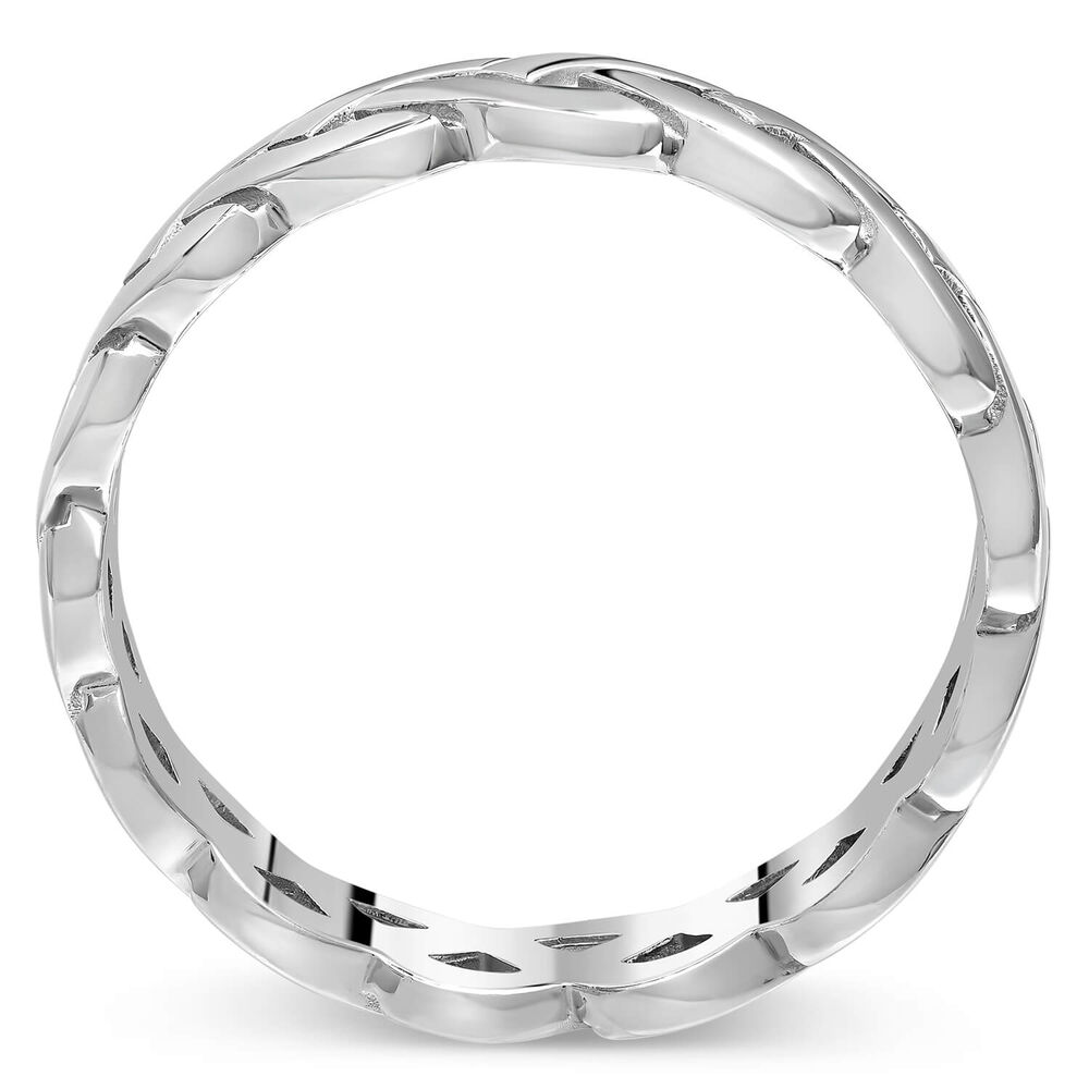 Sterling Silver Polished Woven Celtic Knot Men's Ring image number 2