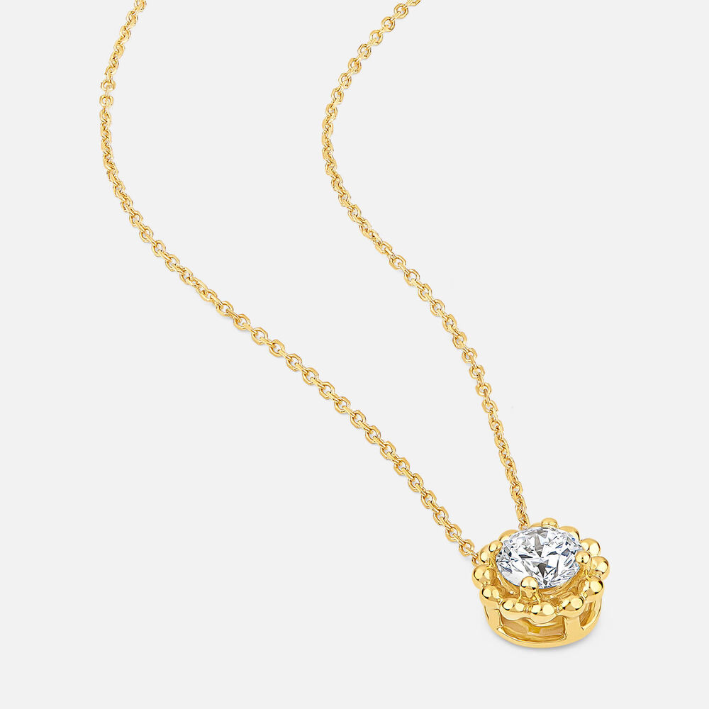 Born Granules 9ct Yellow Gold Lab Grown 0.50ct Round Diamond Pendant