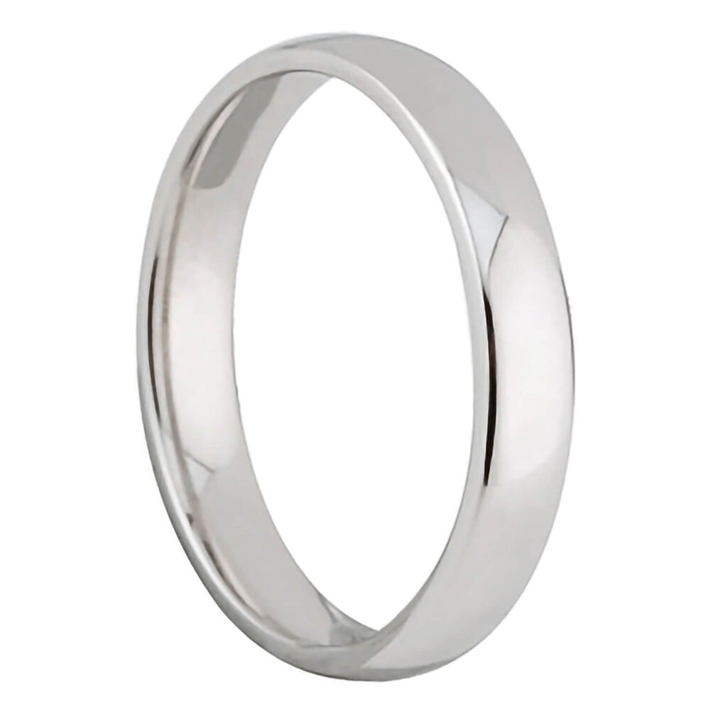 Ladies' 18ct white gold 3mm classic court wedding ring image number 0
