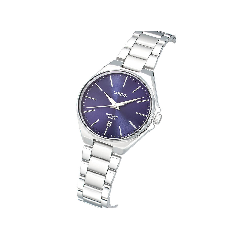Lorus Quartz Ladies 28mm Blue Dial Steel Bracelet Watch image number 1
