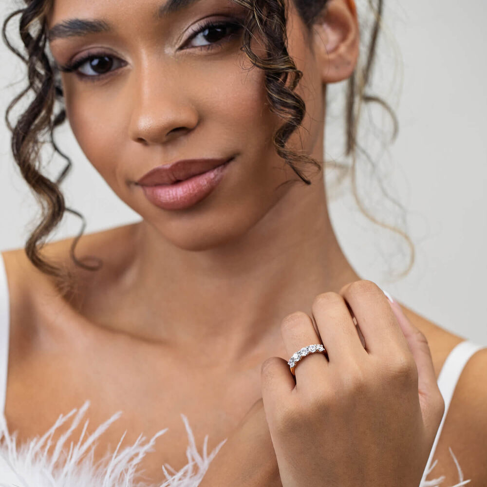 Born 18ct Yellow Gold 1.50ct Lab Grown 5 Stone Half Eternity Diamond Ring