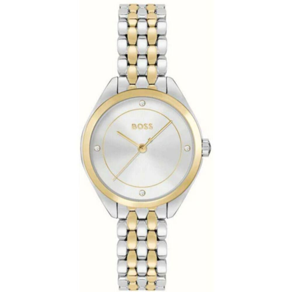 BOSS Mae 30mm 3 Hand Silver Dial Two Tone Bracelet Watch image number 0