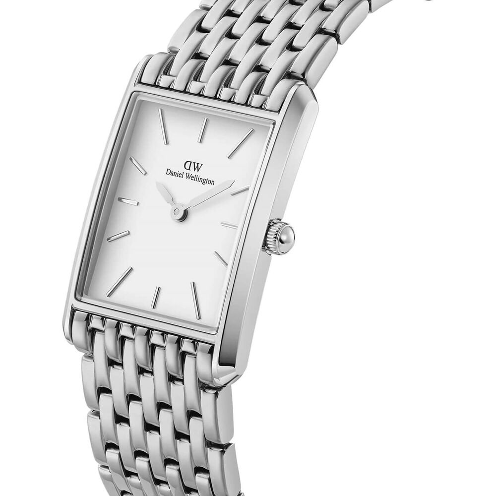 Daniel Wellington Bound 32x22mm White Dial 9-Link Steel Bracelet Watch