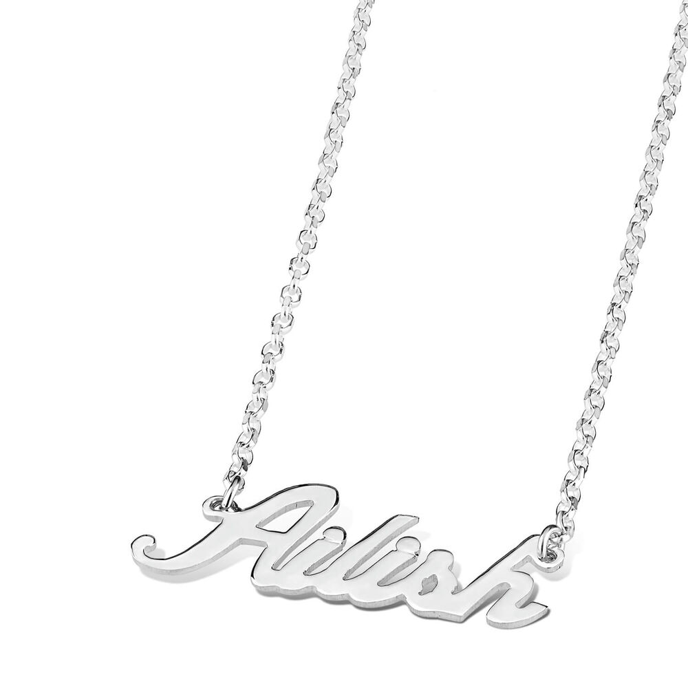 Sterling Silver Personalised Name Necklace (up to 6 letters) (Special Order: 3-5 weeks) image number 6