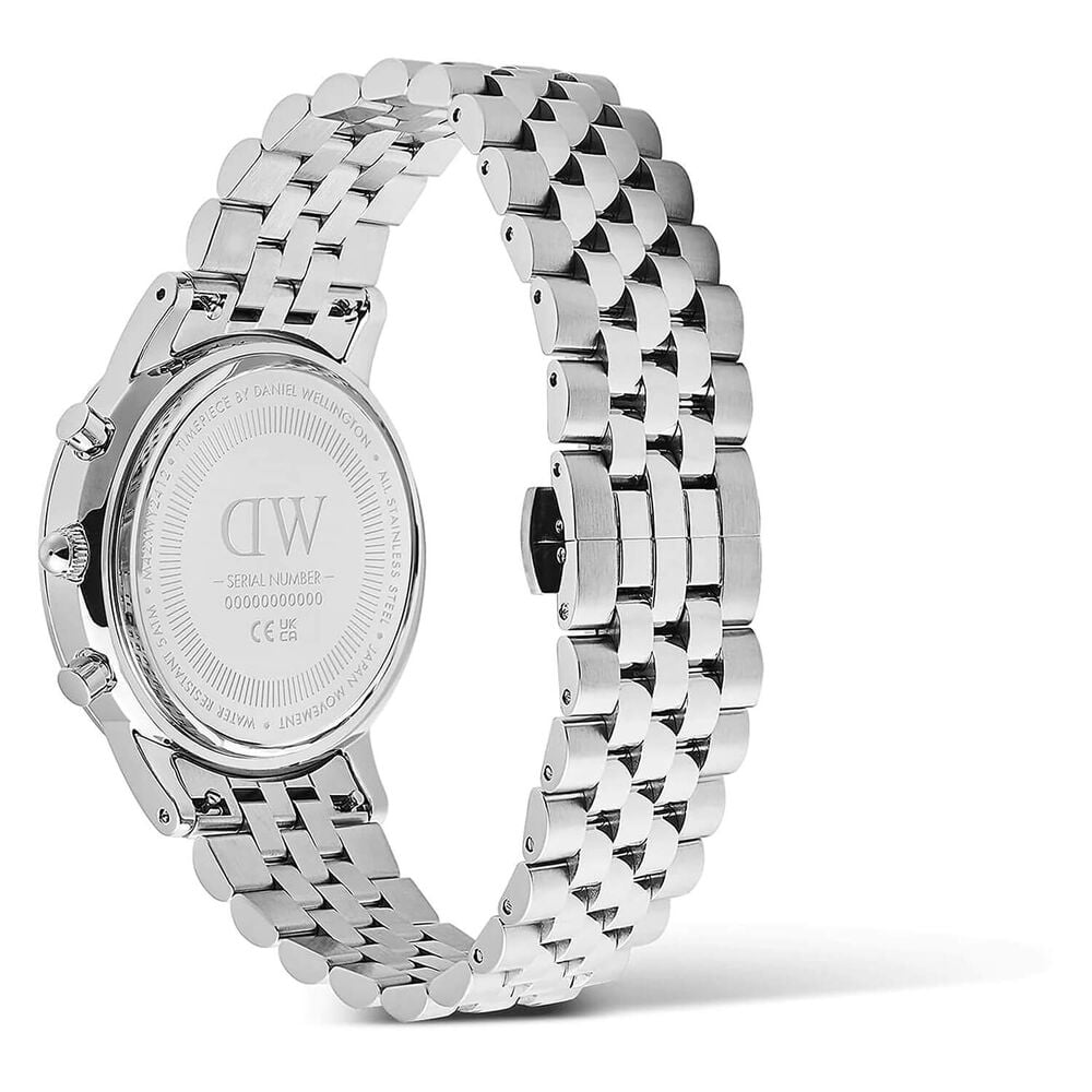 Daniel Wellington Iconic Chronograph 42mm White Panda Dial Steel Bracelet Watch image number 3