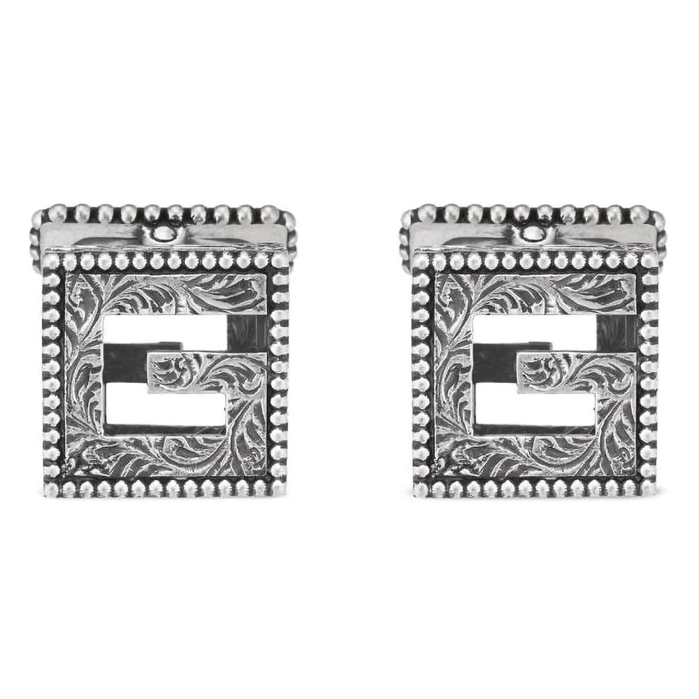 Gucci Silver Cube G Cufflinks