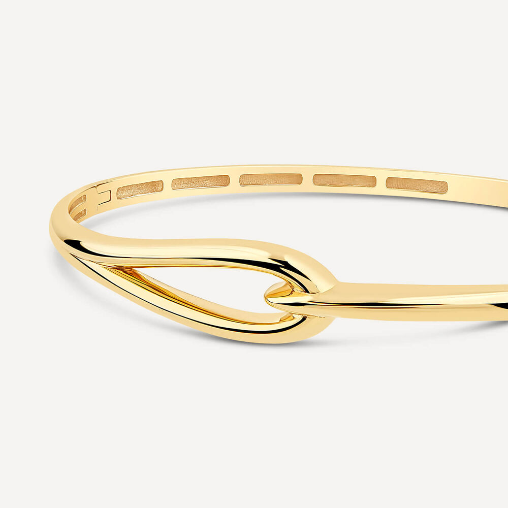9ct Yellow Gold Polished Stirrup Bangle image number 1