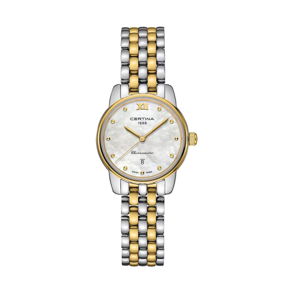 Certina DS-8 Lady 27mm Mother of Pearl Dial Two Tone Steel Bracelet Watch image number 0