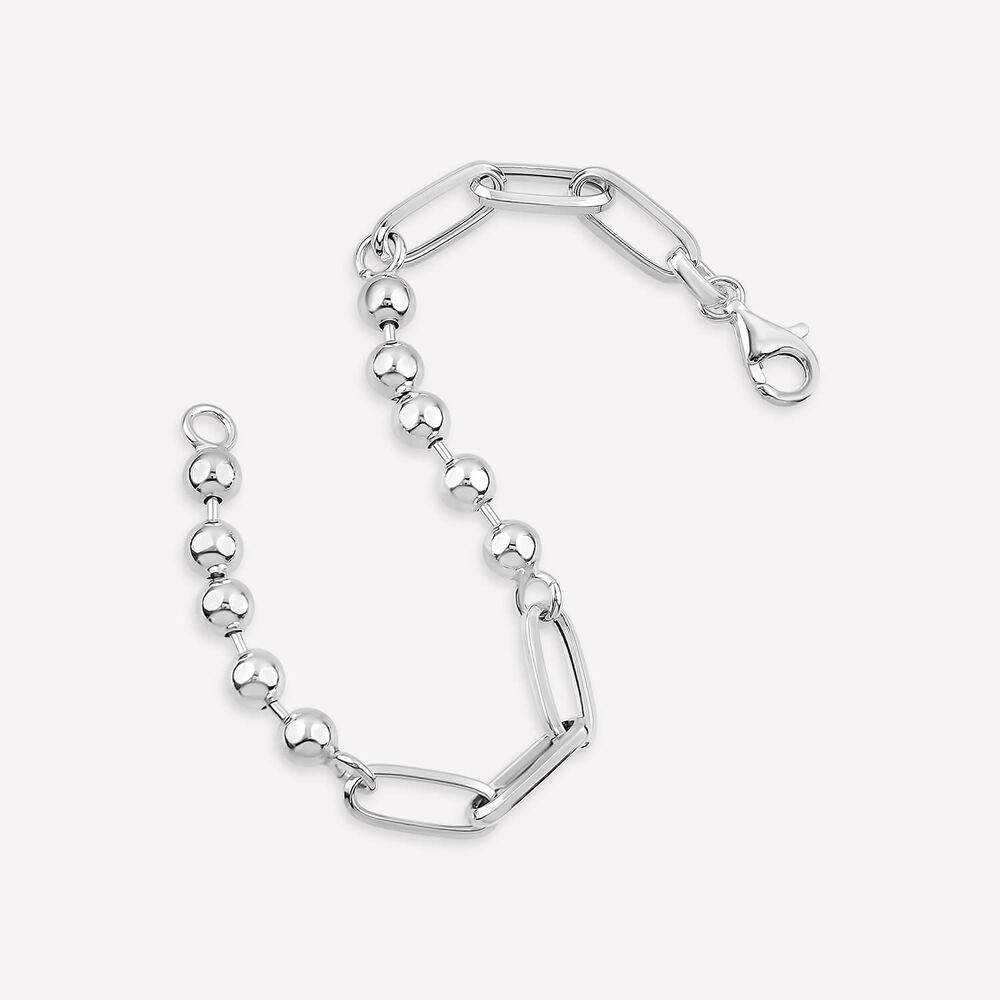 Sterling Silver Ball & Paperlink Bracelet image number 3