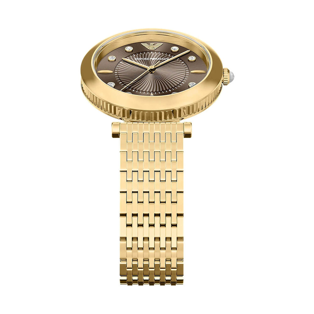 Emporio Armani 32mm Brown Dial Gold Tone Stainless Steel Bracelet Watch
