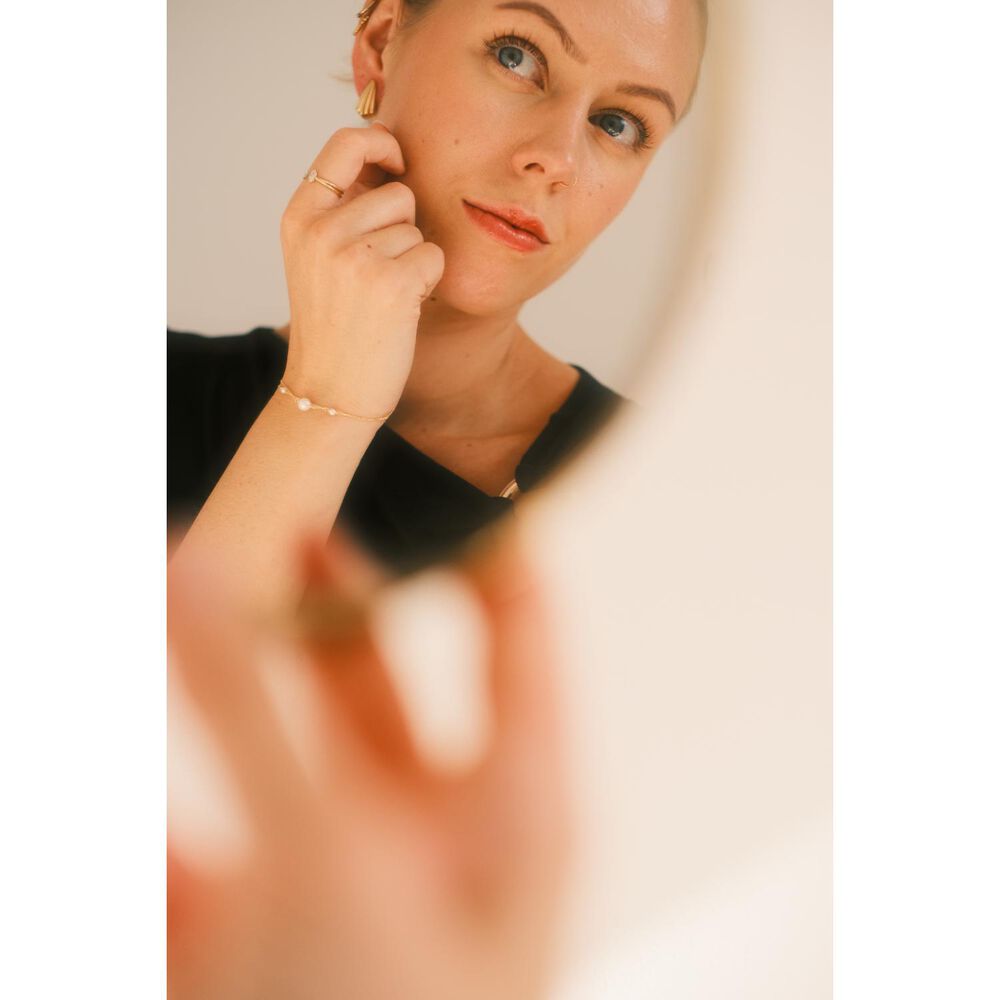 Yellow Gold Plated Sterling Silver Chunky Shell Stud Earrings image number 5