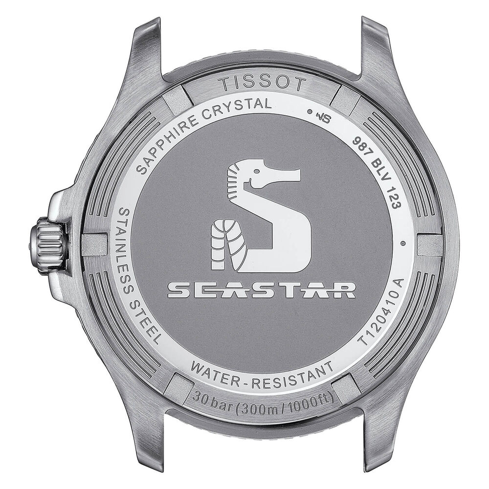 Pre-Owned Tissot Seastar 1000 40mm Black Dial Yellow Gold Bezel Rubber Strap Watch