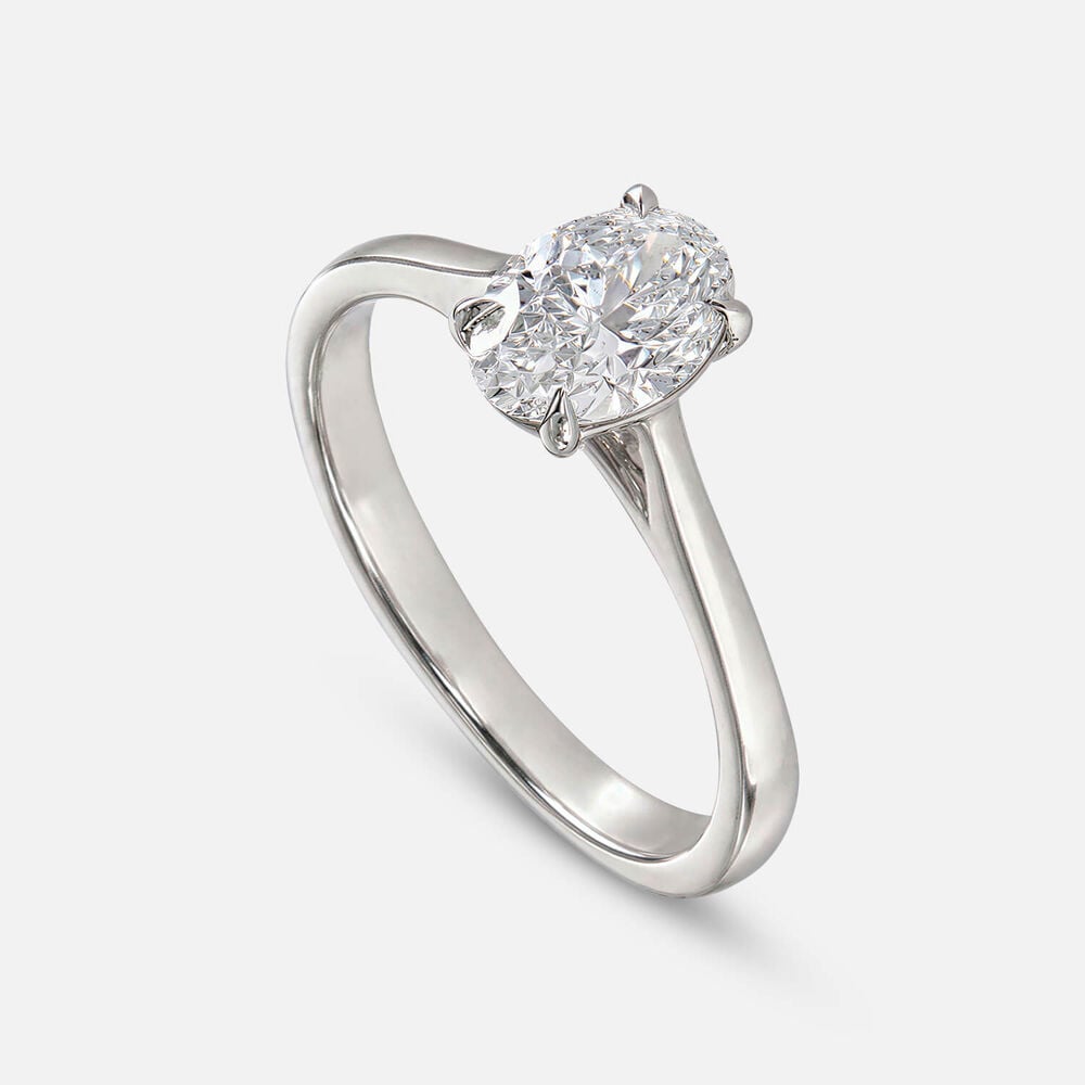 Platinum 1.00ct Oval Diamond Solitaire Ring