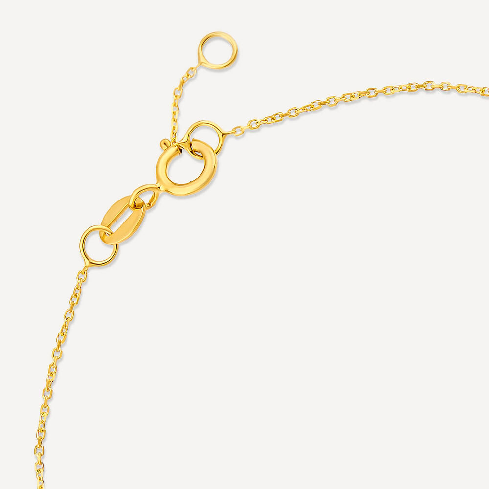 9ct Yellow Gold Black Enamel Beads & Oblong Oval Bracelet image number 4