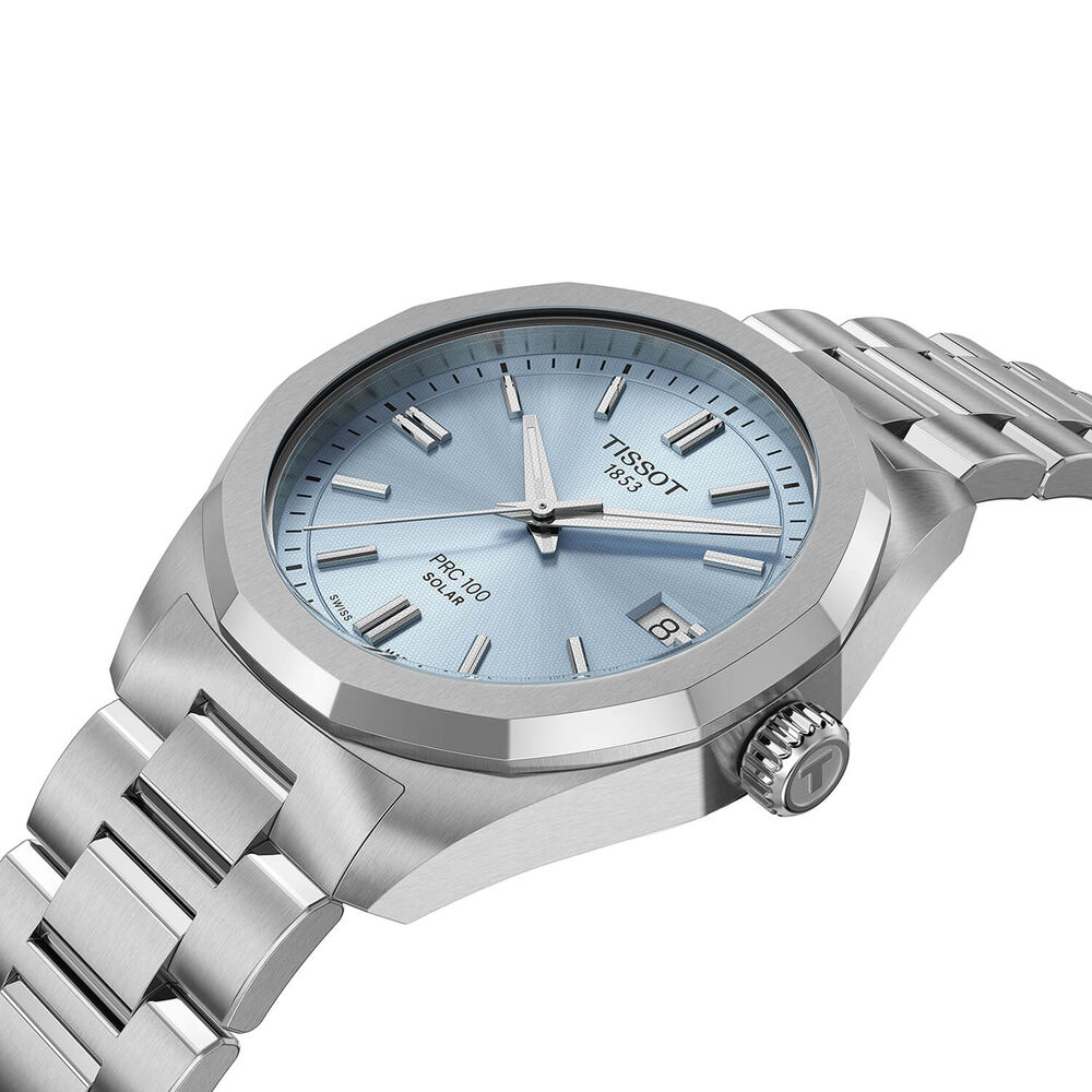 Tissot PRC 100 Solar 34mm Blue Dial Stainless Steel Bracelet Watch