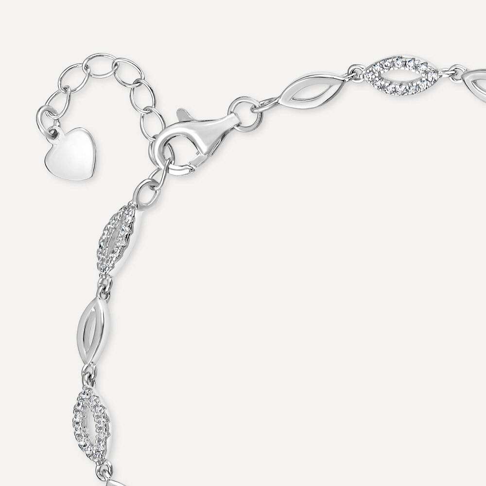 Sterling Silver Marquise Cubic Zirconia Bracelet image number 4