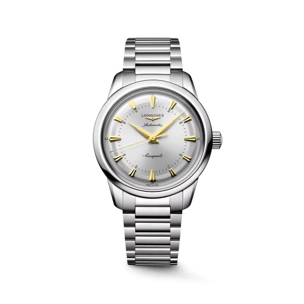 Longines Conquest Heritage 38mm Silver Dial Stainless Steel Bracelet Watch image number 0