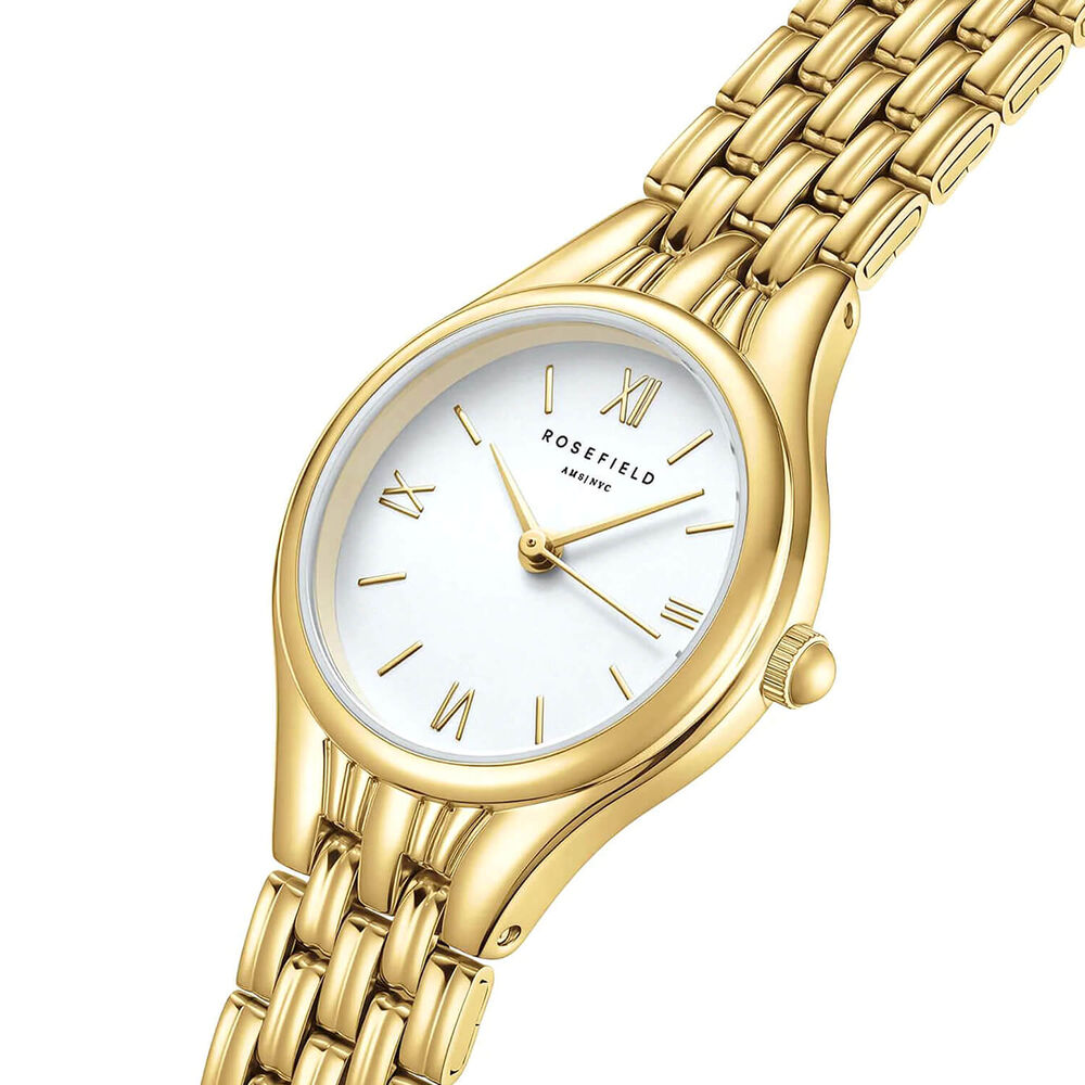 Rosefield Muse 26mm White Dial Gold Tone Stainless Steel Bracelet Watch