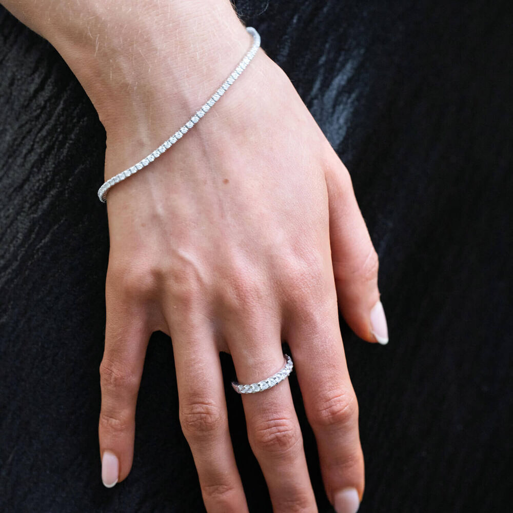 Platinum 2.00ct Diamond Tennis Bracelet image number 6