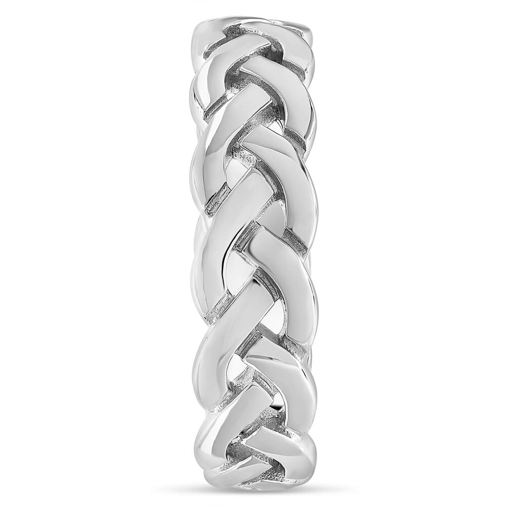Sterling Silver Polished Woven Celtic Knot Men's Ring image number 1