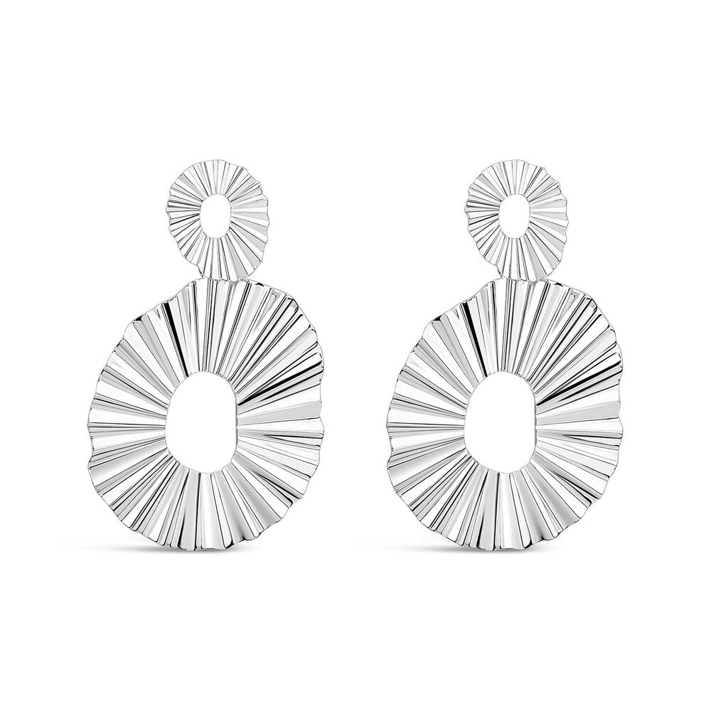 Sterling Silver Large Open Frill Drop Earrings image number 0
