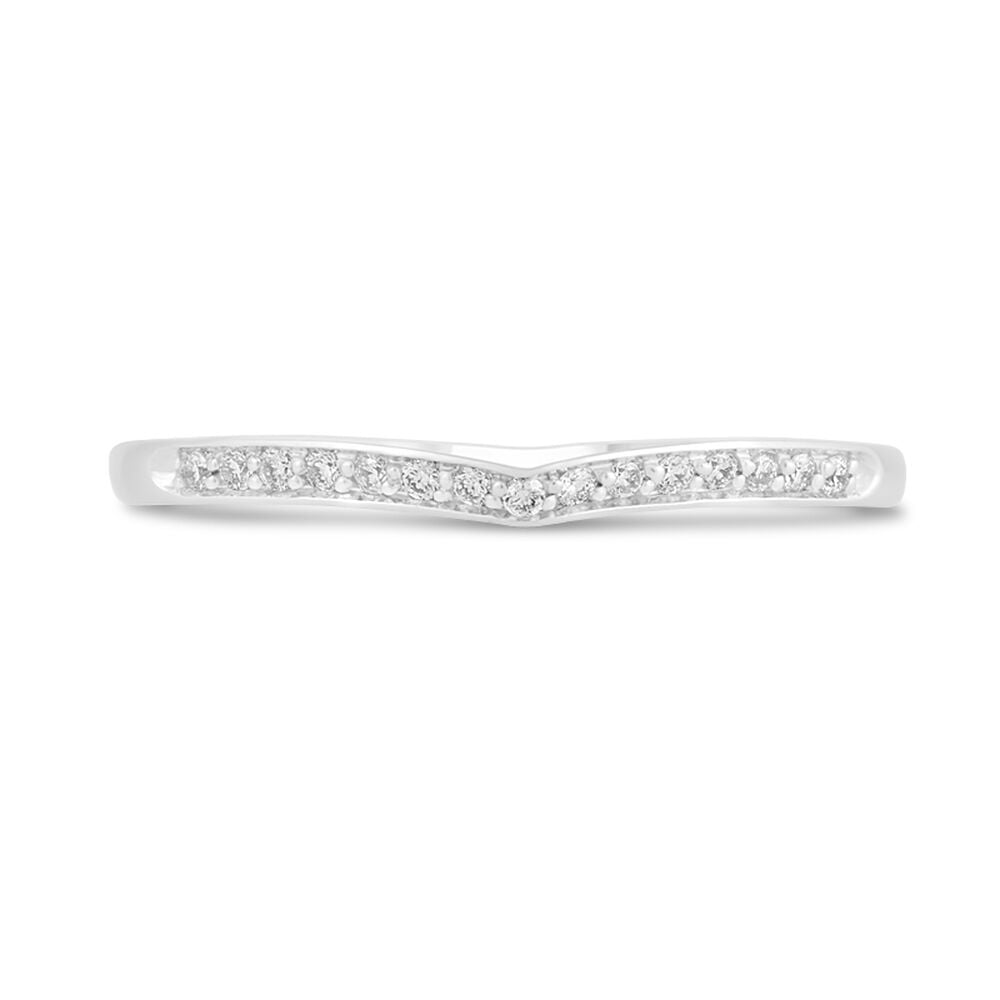 Ladies' 18ct White Gold Diamond-set Shaped Wedding Ring image number 1