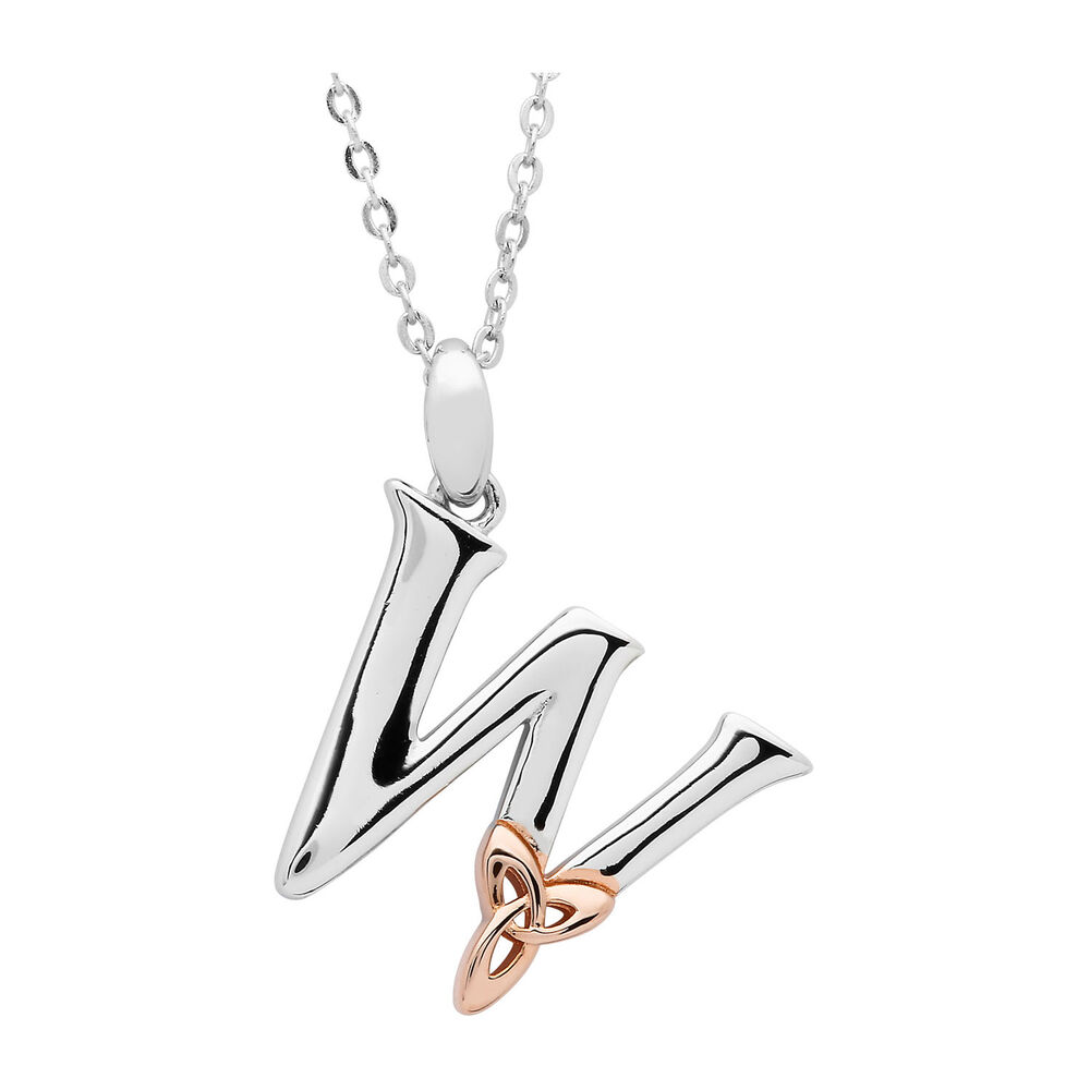 Sterling Silver Celtic 'W' Initial Pendant image number 0