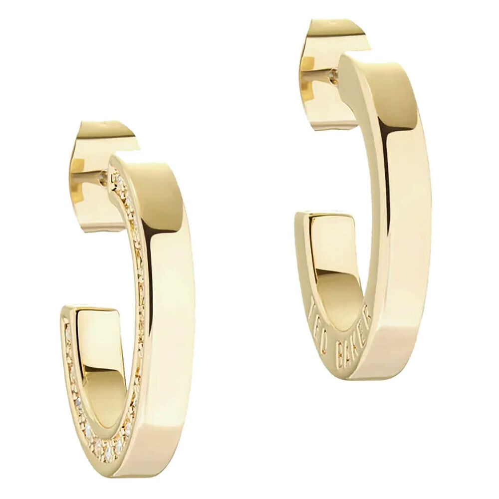 Ted Baker Senatta Yellow Gold Plated Crystal Hoop Earrings