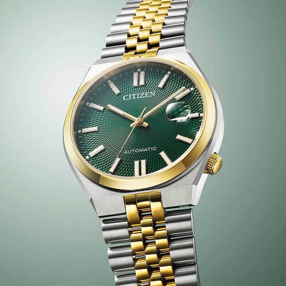 Citizen Tsuyosa 60 Automatic 40mm Green Dial Two Tone Steel Bracelet Watch
