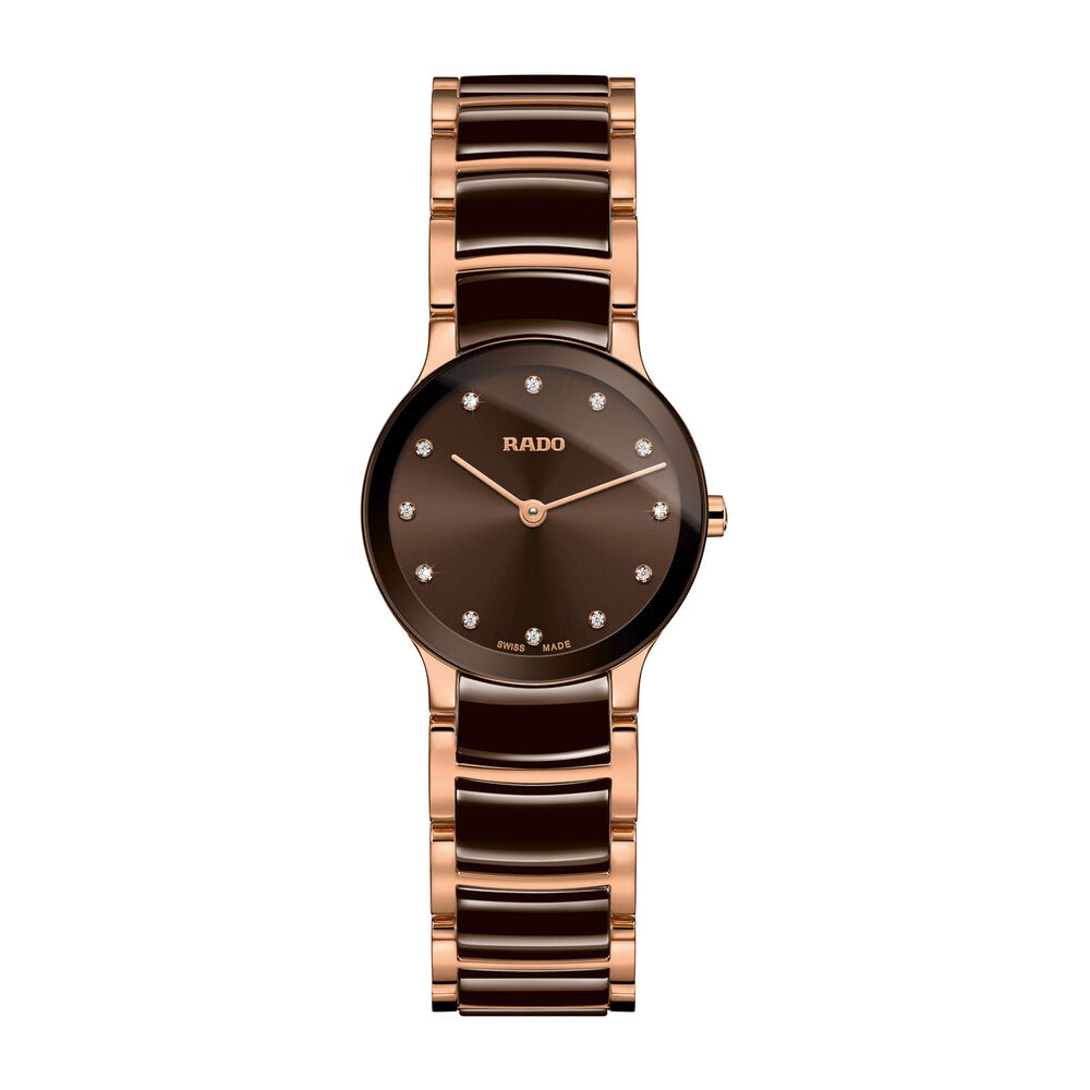 Rado Centrix XS Jubilee Ceramic & Rose Gold Ladies Watch