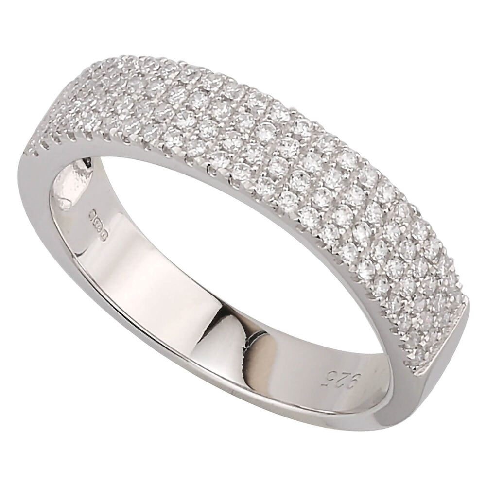 Silver cubic zirconia dress ring