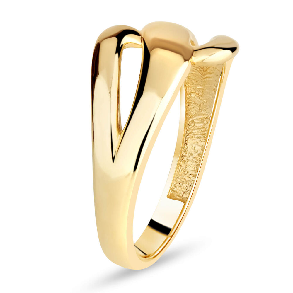 9ct Gold Three Strand Wave Ladies Ring image number 3