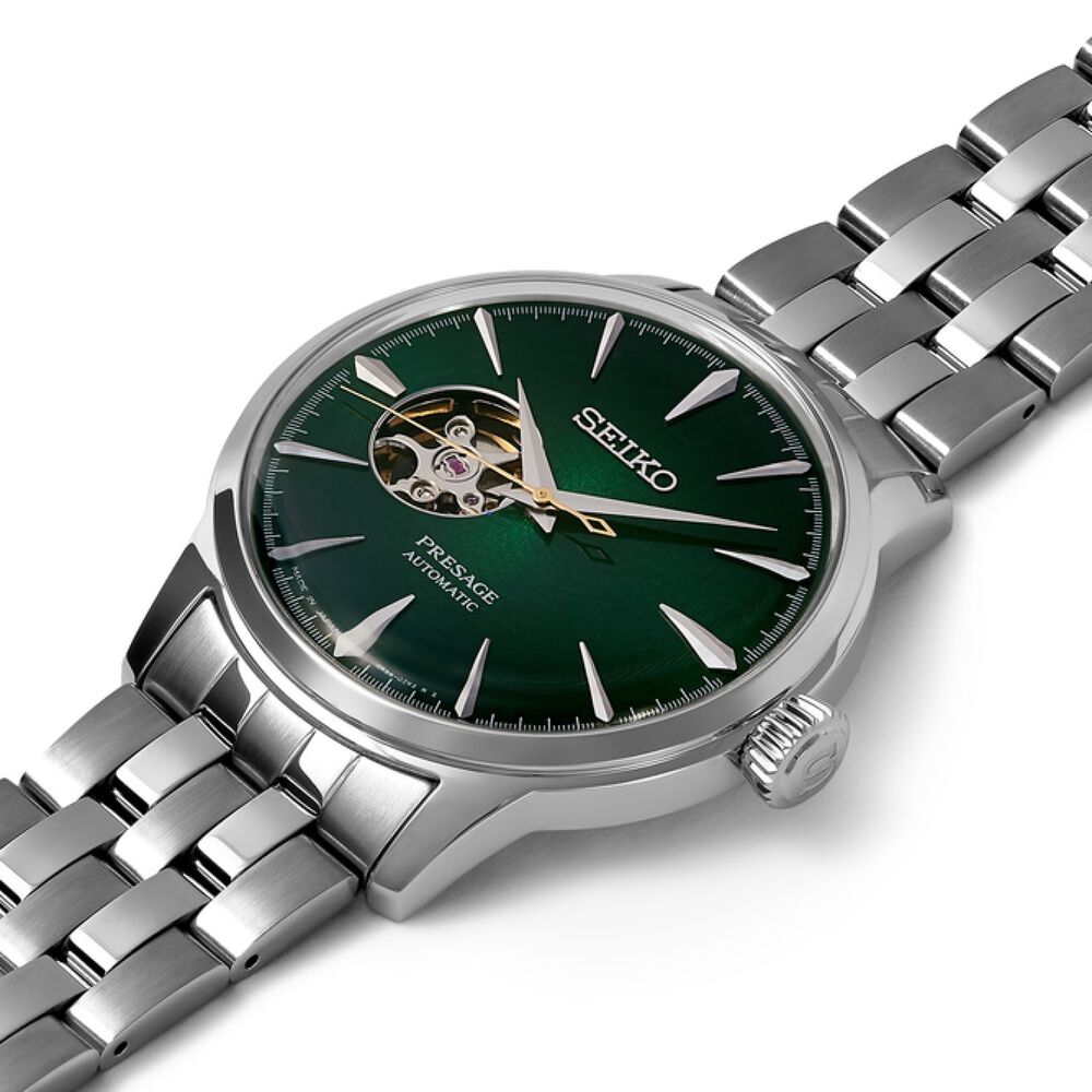Seiko Presage Cocktail Time Grasshopper 40.5mm Green Dial Bracelet Watch image number 2