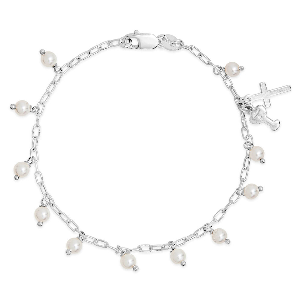 Sterling Silver Communion Pearl Bracelet image number 0