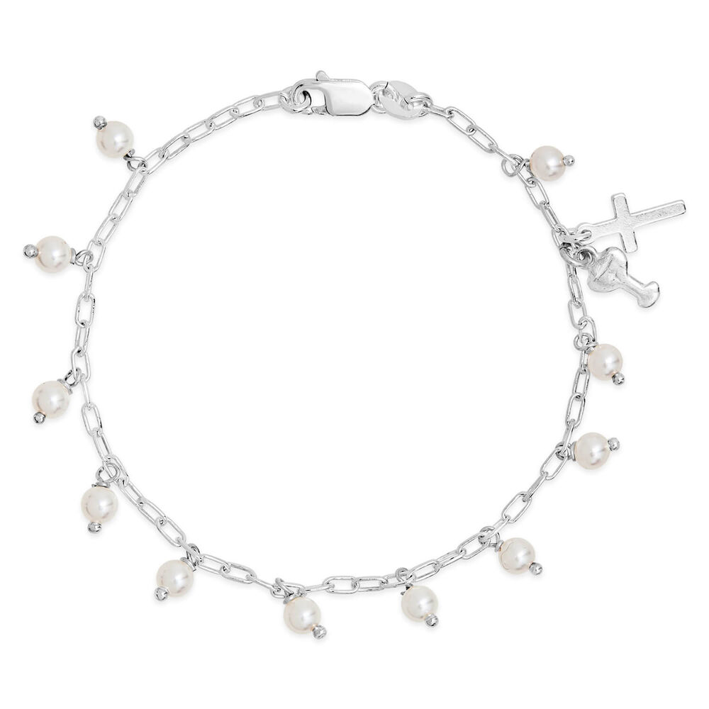Sterling Silver Communion Pearl Bracelet
