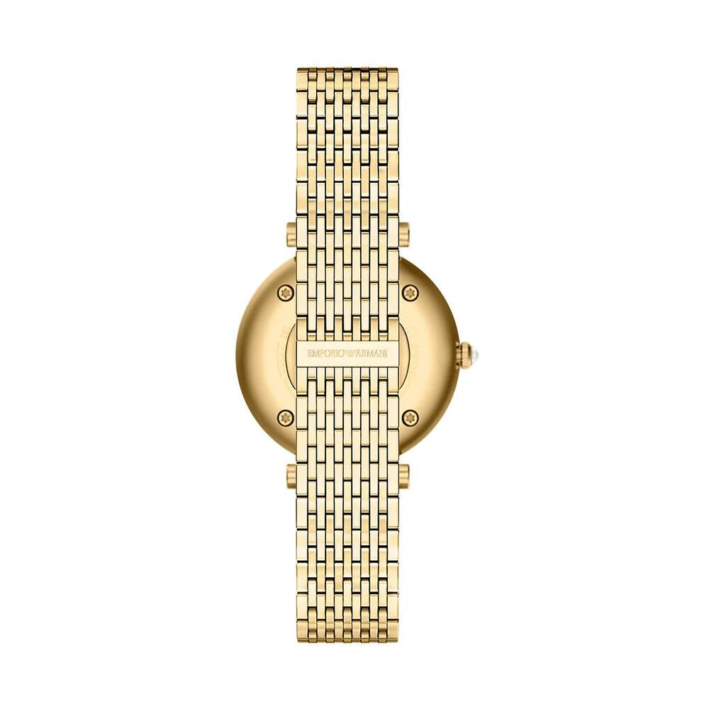 Emporio Armani 32mm Brown Dial Gold Tone Stainless Steel Bracelet Watch
