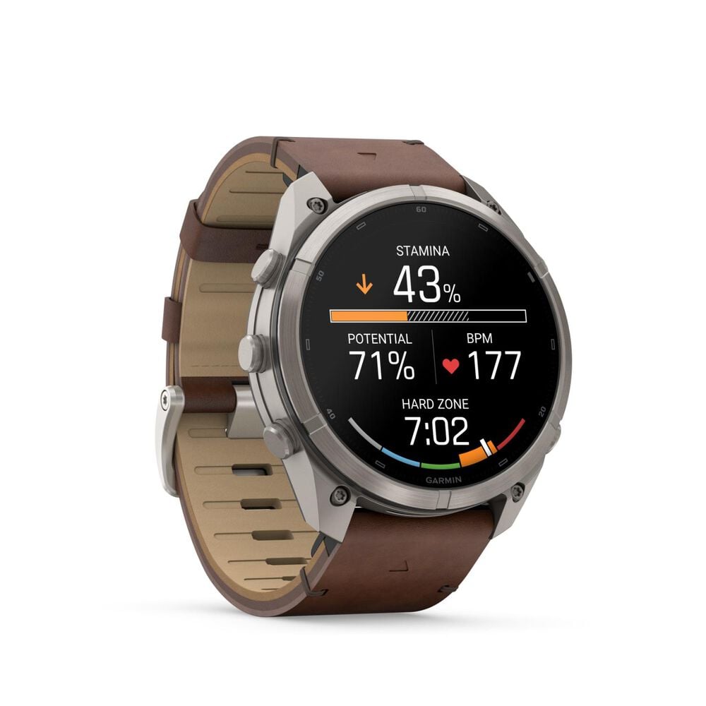 Garmin fenix 9 Pro 51mm Titanium Walnut Leather Strap Watch