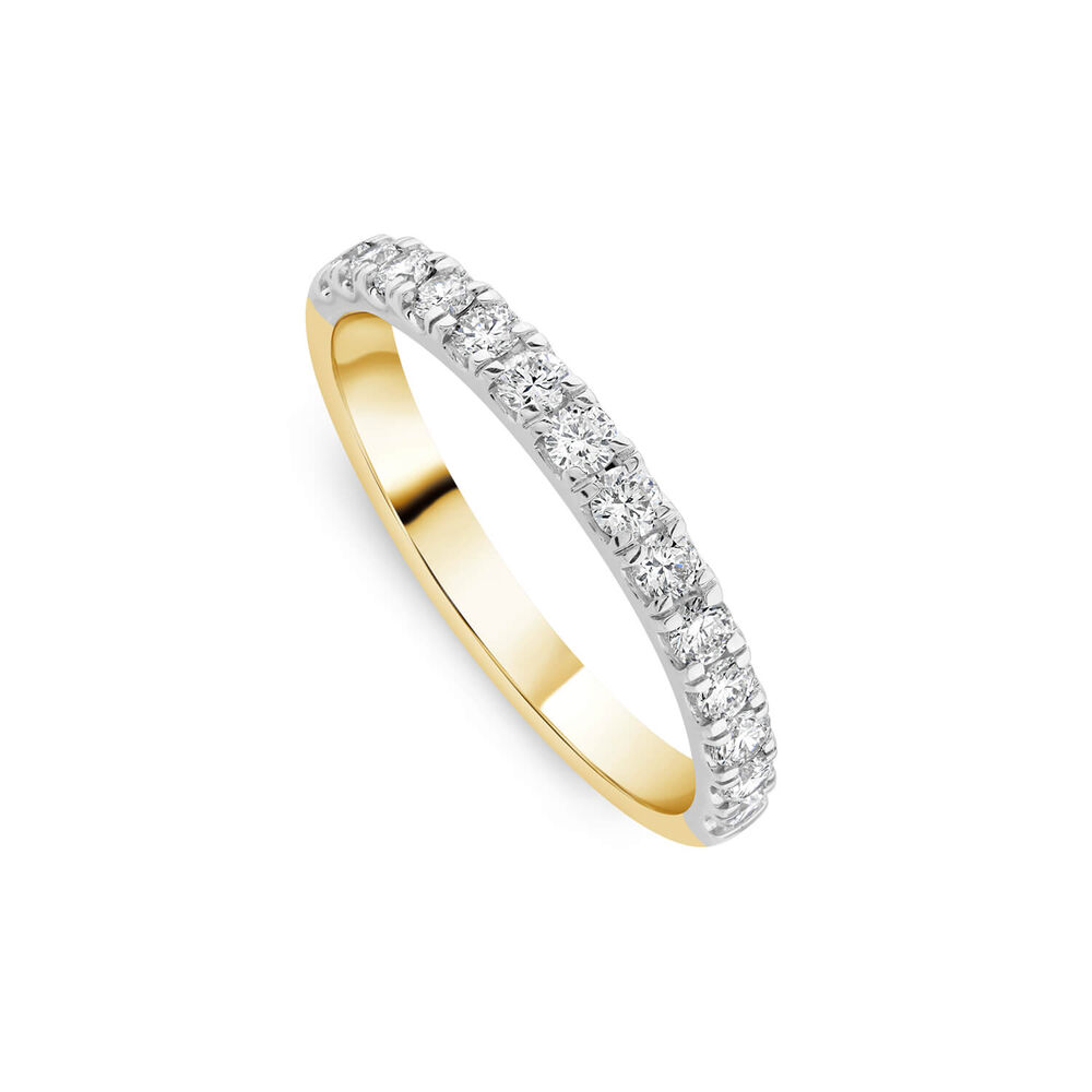 Born 18ct Yellow Gold 0.40ct Lab Grown Split Claw Diamond Wedding Ring image number 0