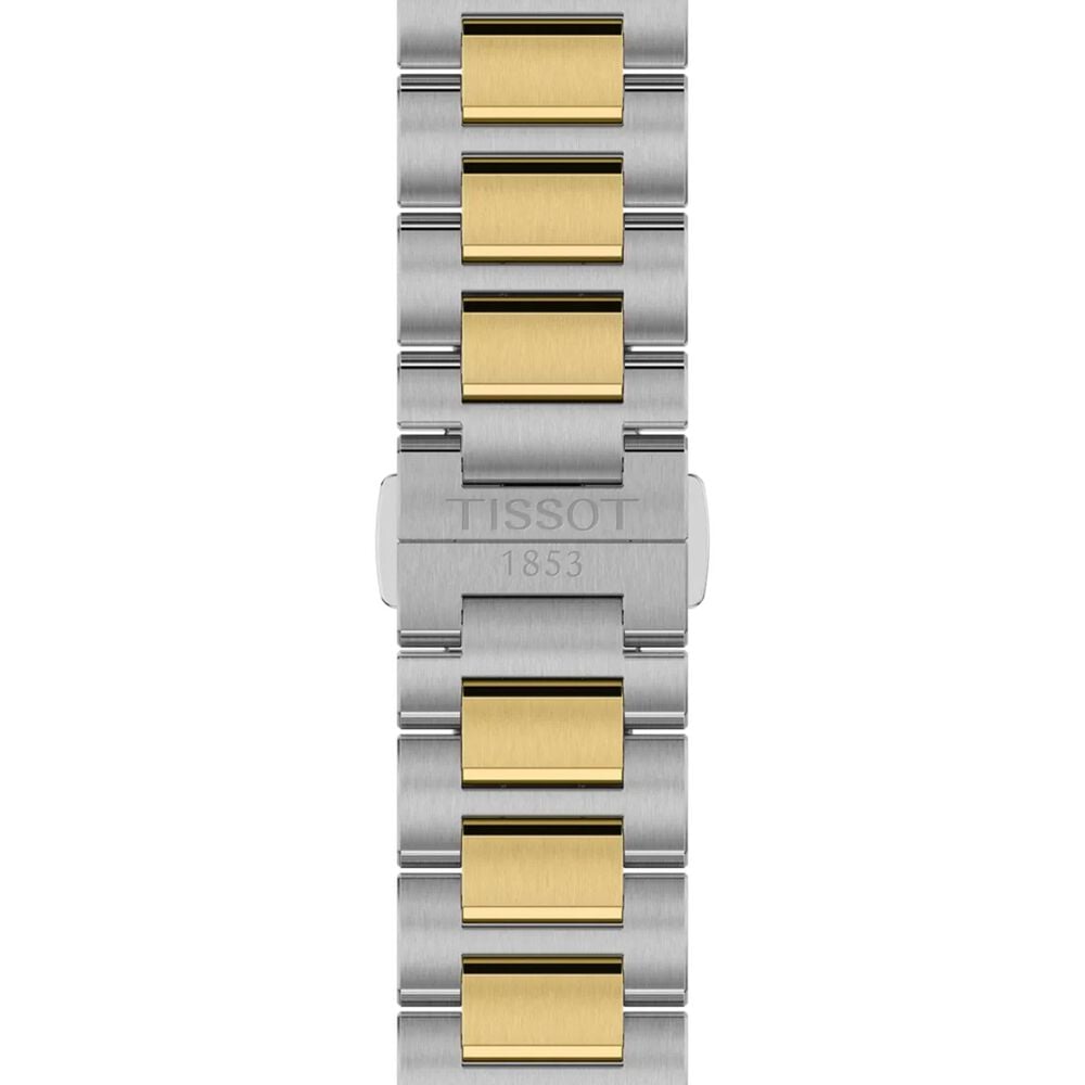 Tissot PRC 100 Solar 39mm Silver Dial Yellow Gold PVD Steel Bracelet Watch image number 3