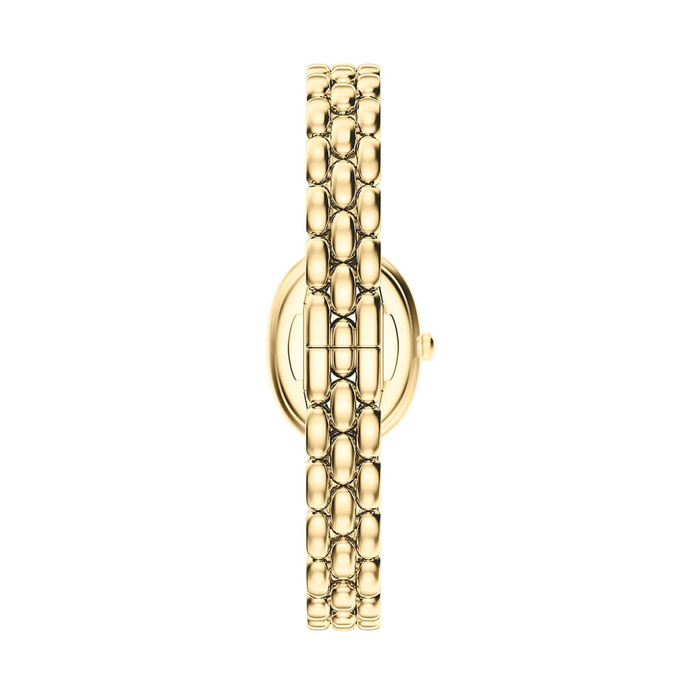 Emporio Armani Sinfonia 22x28mm Mother of Pearl Dial Yellow Gold Tone Steel Bracelet Watch