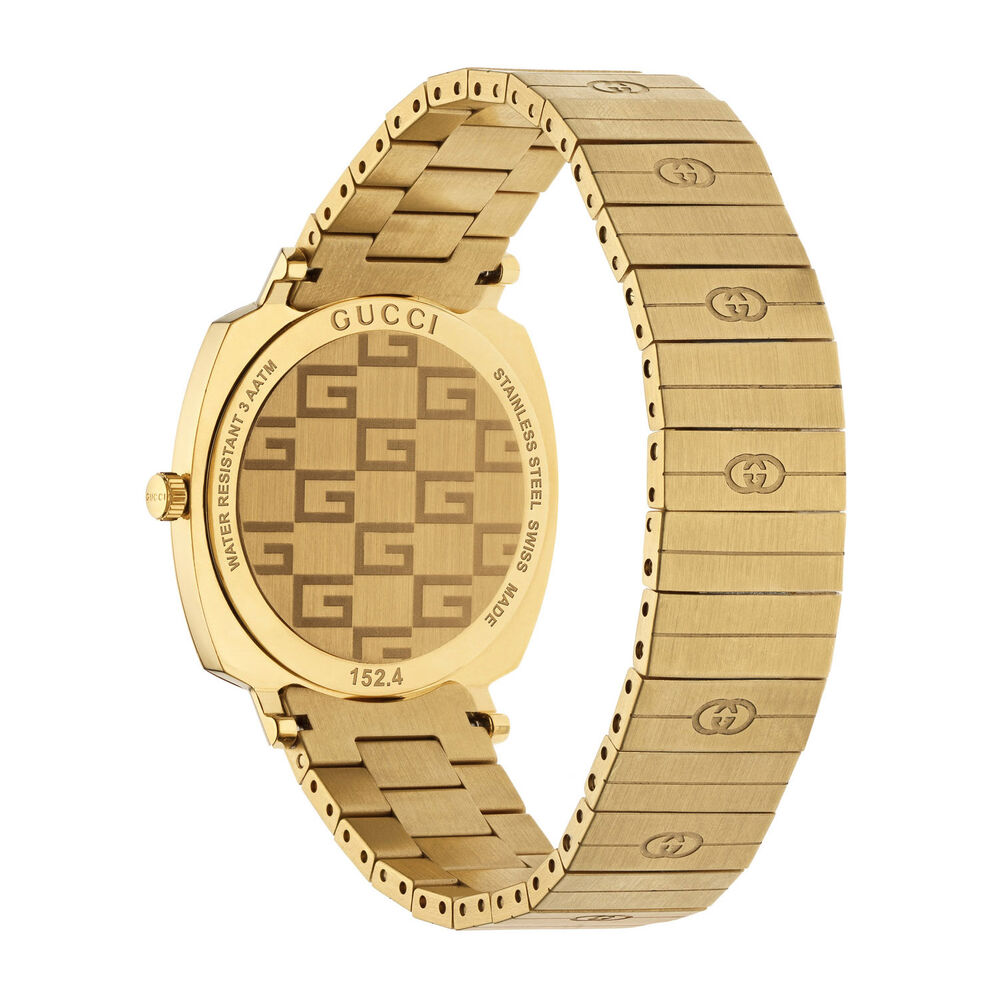 Pre-Owned Gucci Grip GG 38mm Yellow Gold Dial PVD Bracelet Watch