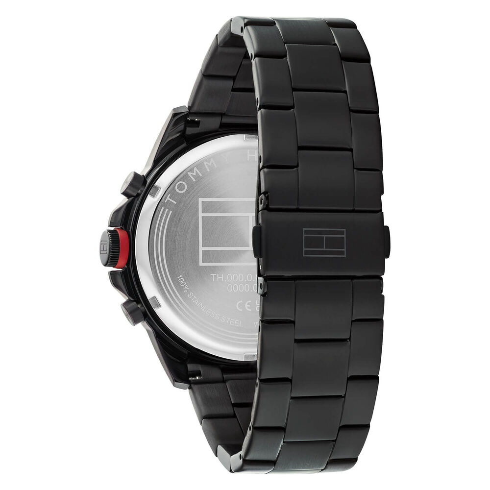 Tommy Hilfiger 46m Black Dial Black IP Case Bracelet Watch image number 2
