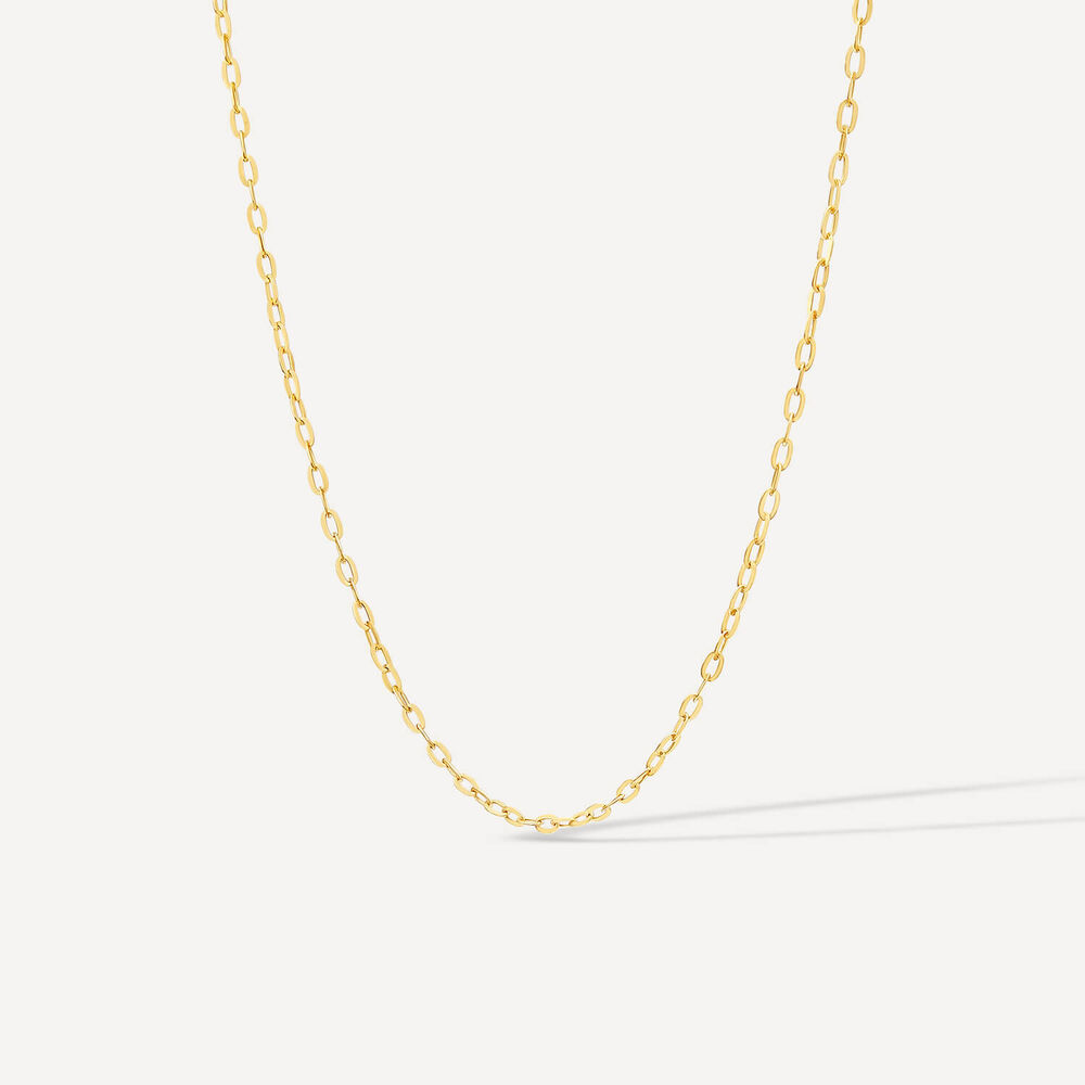 9ct Yellow Gold 18' Rolo Chain Necklet image number 1
